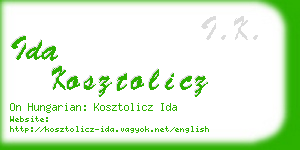 ida kosztolicz business card